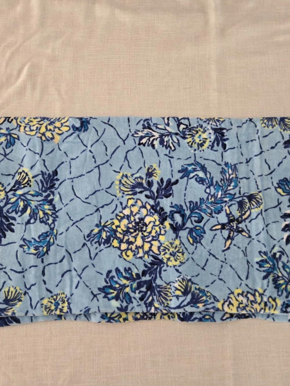 NWT Lilly Pulitzer Blue Floral Logo Towel